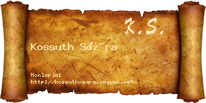 Kossuth Sára névjegykártya