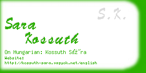 sara kossuth business card